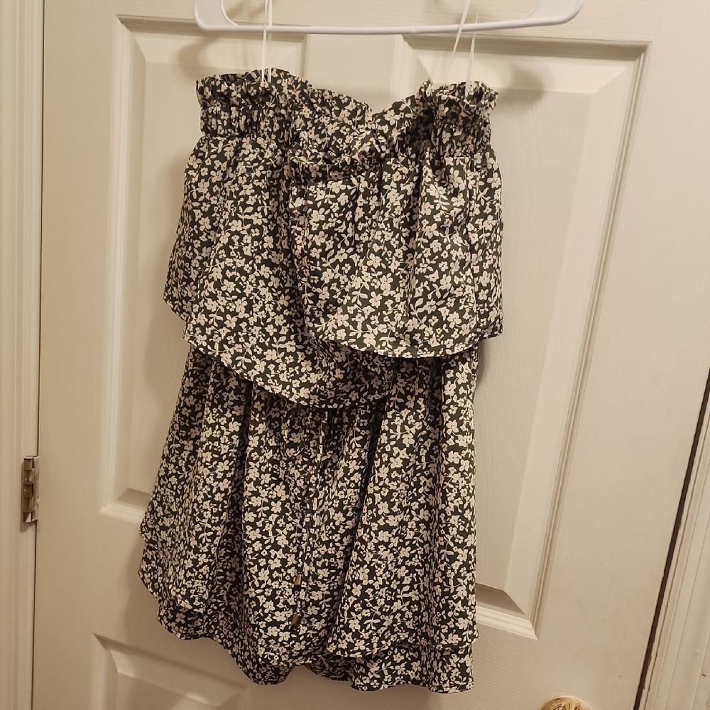 Floral Strapless Romper
